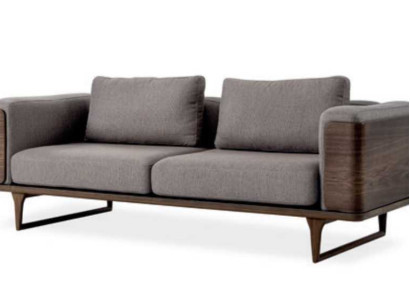 Luxus Sofa Grau Farbe Wohnzimmer Polster Textil Dreisitzer Couch 225x90